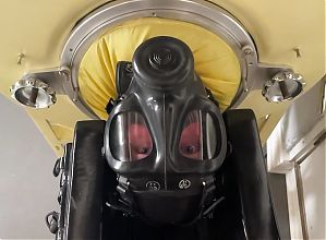 Latex gimp in the Iron Lung